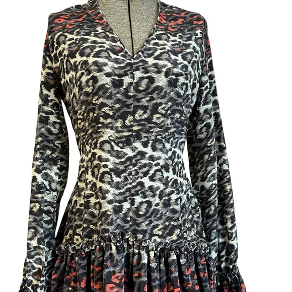 ALL SAINTS ALIA JUBA SILK RELAXED MINI DRESS SIZE SMALL - Picture 6 of 16